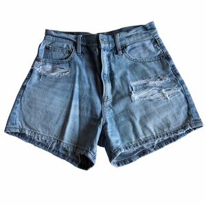 American Eagle Outfitters Light Blue Ripped Denim Shorts